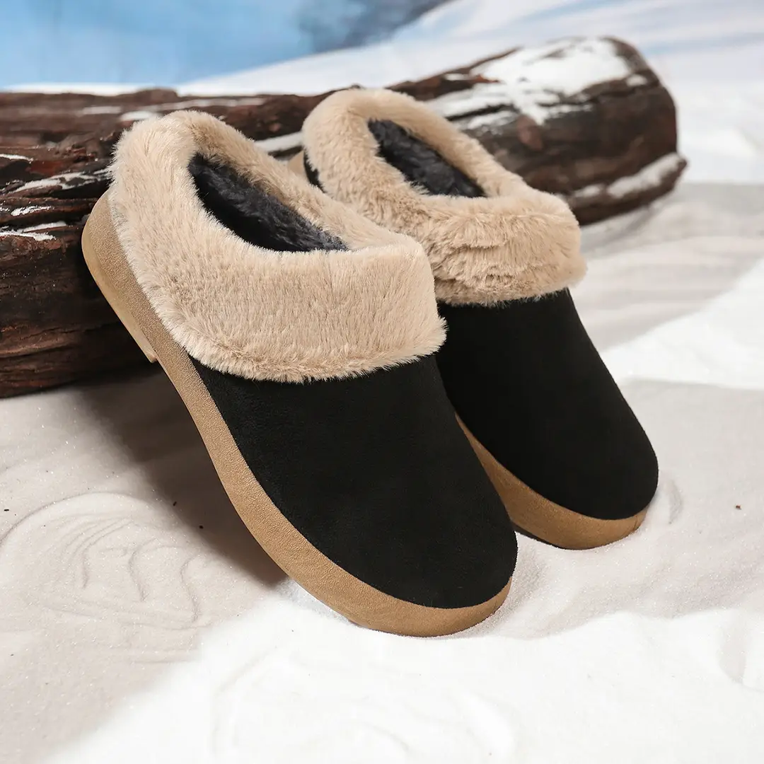 Women's Shoes, Velvet Birkenstock Shoes, Women's Slip-On Lamb Fur Shoes, Winter New Anti-Slip Warm Snow Boots, Beanie Cotton — feature 2