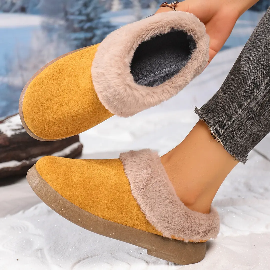 Women's Shoes, Velvet Birkenstock Shoes, Women's Slip-On Lamb Fur Shoes, Winter New Anti-Slip Warm Snow Boots, Beanie Cotton — feature 21