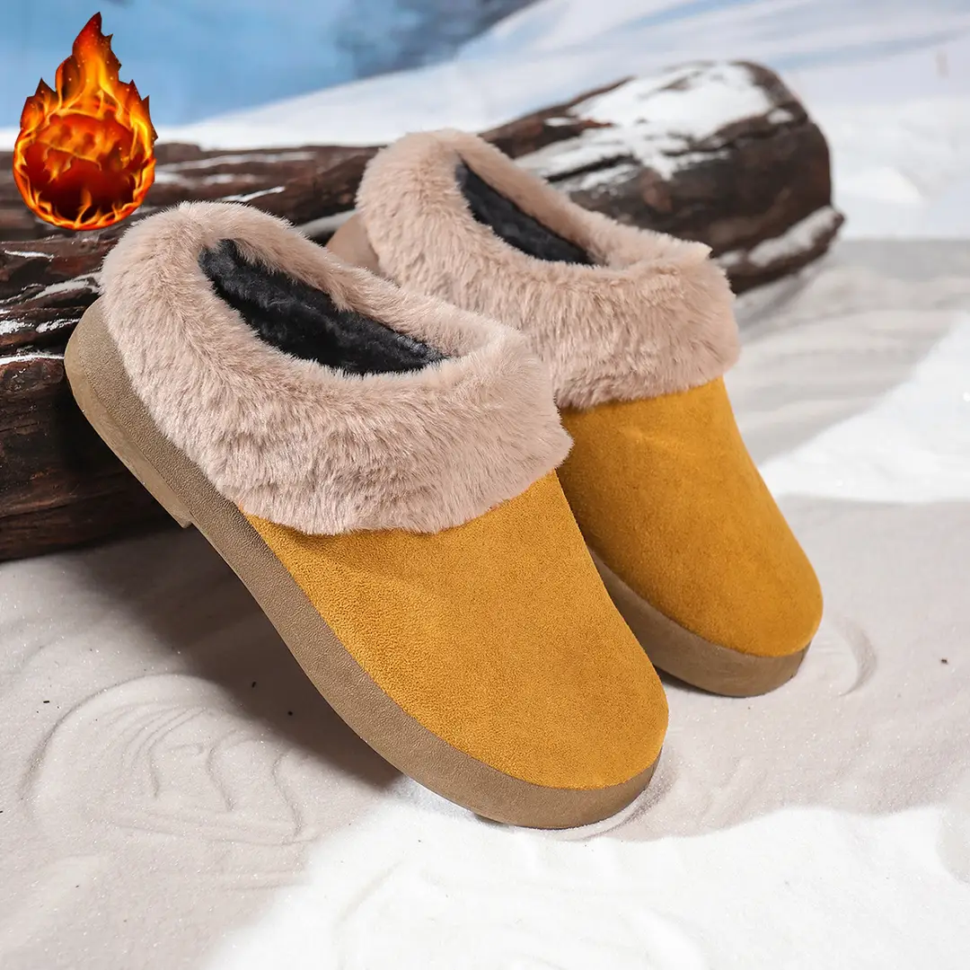 Women's Shoes, Velvet Birkenstock Shoes, Women's Slip-On Lamb Fur Shoes, Winter New Anti-Slip Warm Snow Boots, Beanie Cotton — feature 22