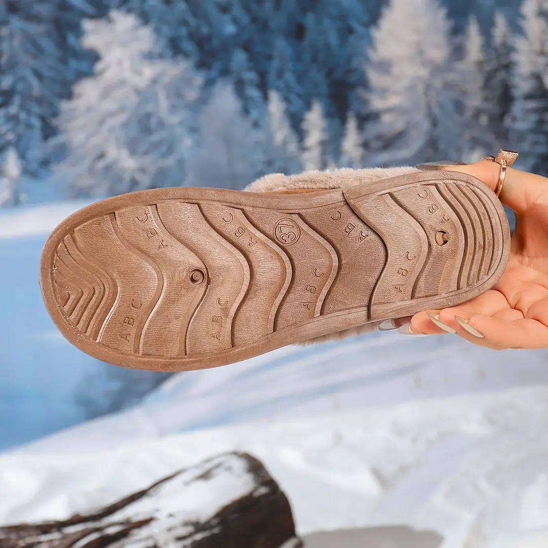 Women's Shoes, Velvet Birkenstock Shoes, Women's Slip-On Lamb Fur Shoes, Winter New Anti-Slip Warm Snow Boots, Beanie Cotton — feature 23