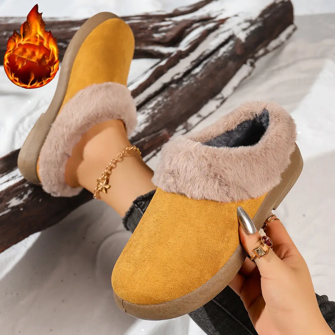 Women's Shoes, Velvet Birkenstock Shoes, Women's Slip-On Lamb Fur Shoes, Winter New Anti-Slip Warm Snow Boots, Beanie Cotton — feature 24