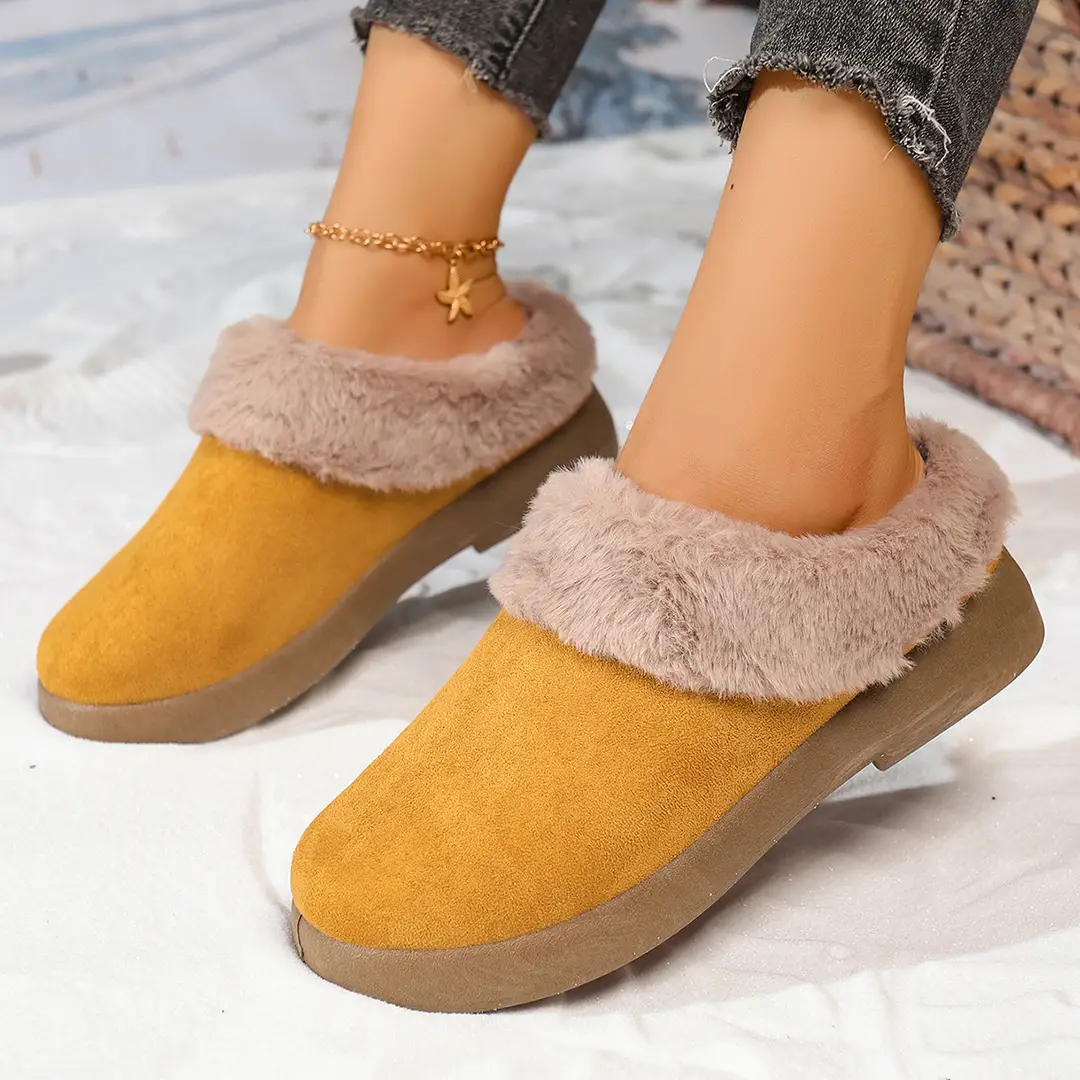 Women's Shoes, Velvet Birkenstock Shoes, Women's Slip-On Lamb Fur Shoes, Winter New Anti-Slip Warm Snow Boots, Beanie Cotton — feature 25