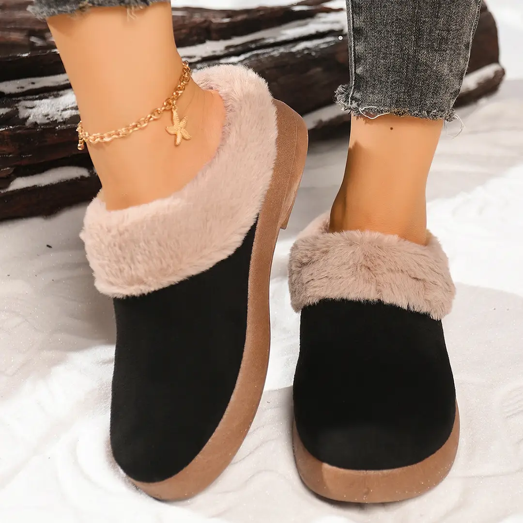 Women's Shoes, Velvet Birkenstock Shoes, Women's Slip-On Lamb Fur Shoes, Winter New Anti-Slip Warm Snow Boots, Beanie Cotton — feature 6