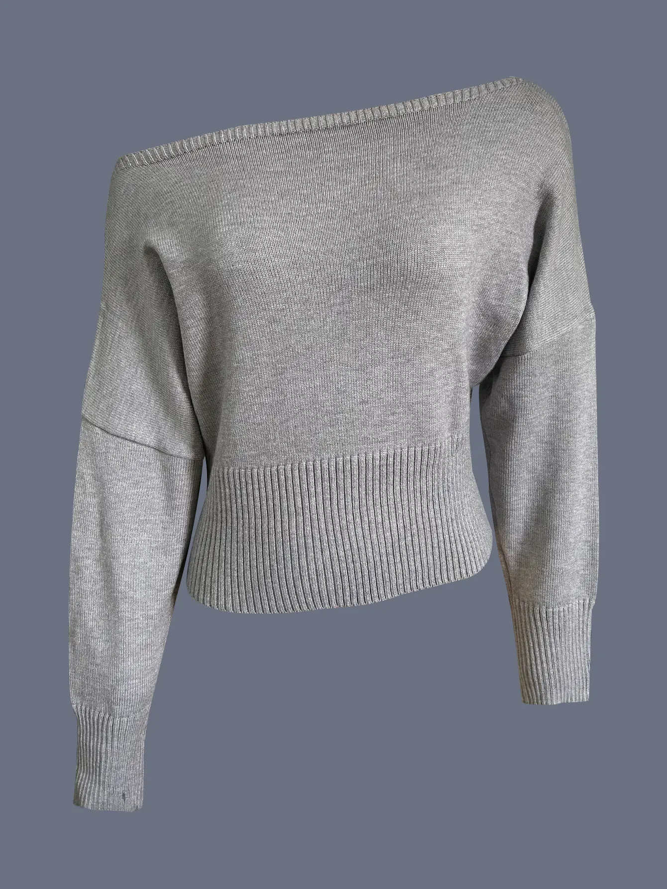 Knitted Off-Shoulder Sweater Top with Lace Shorts — feature 10