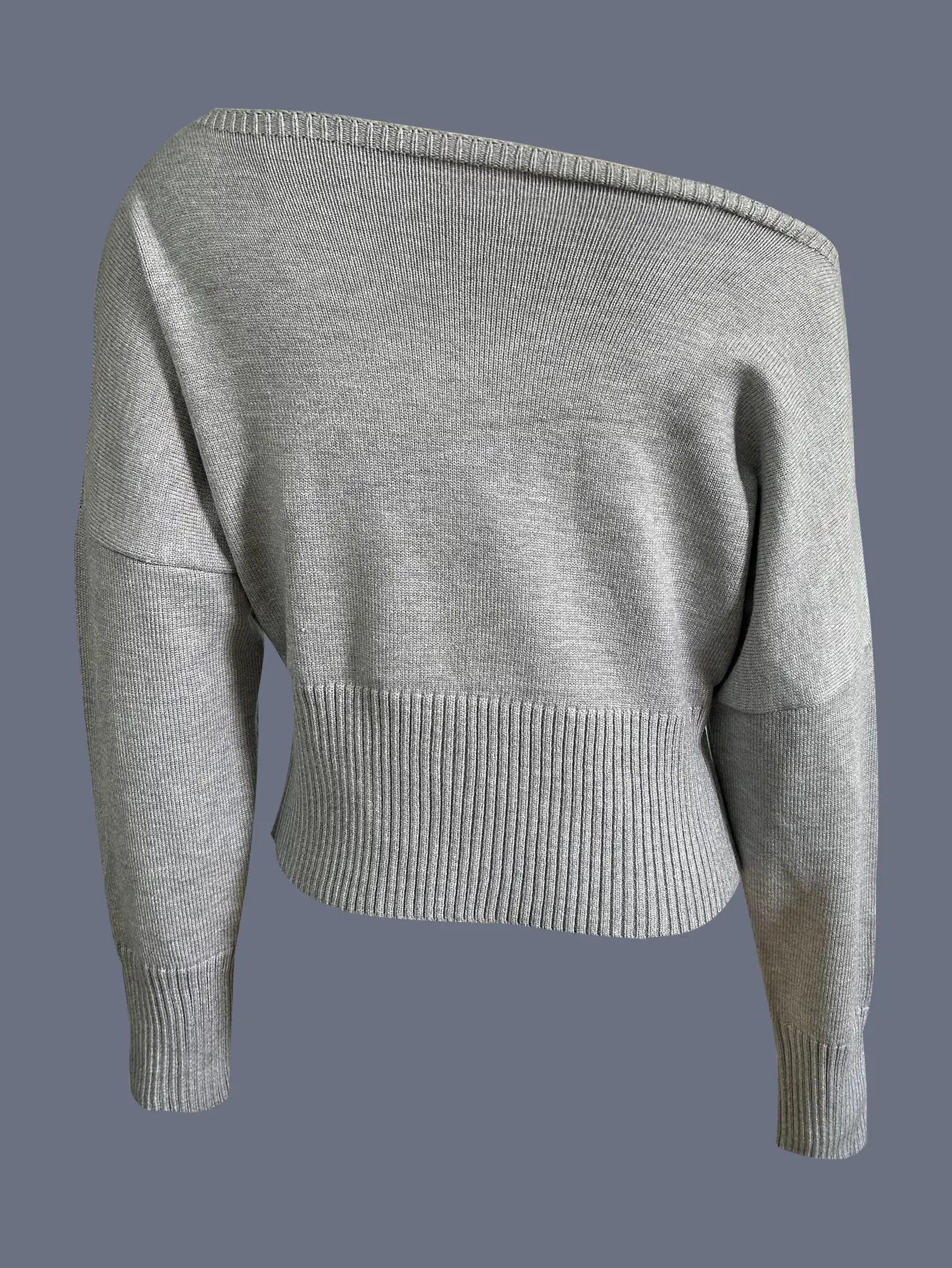 Knitted Off-Shoulder Sweater Top with Lace Shorts — feature 11