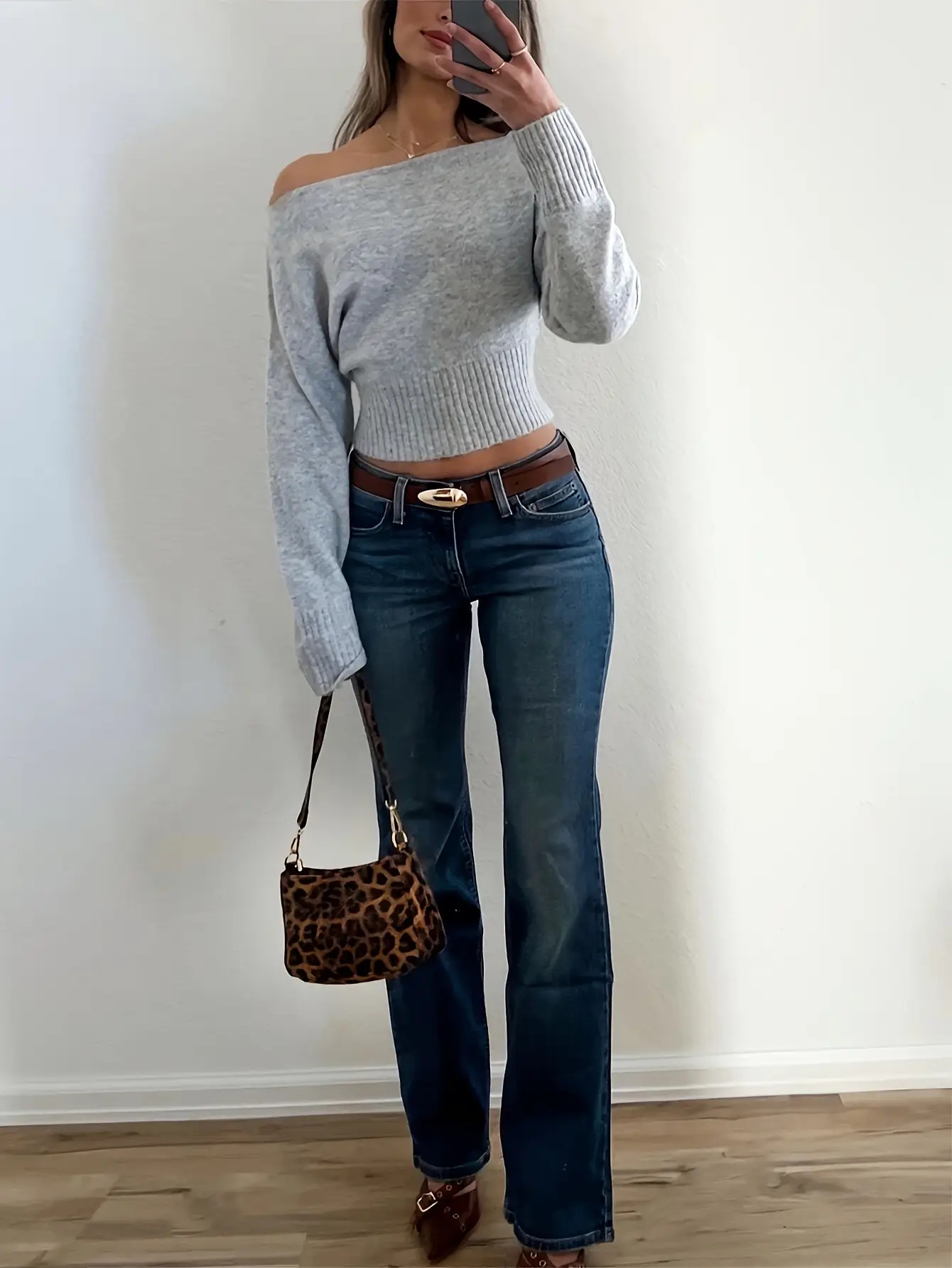 Knitted Off-Shoulder Sweater Top with Lace Shorts — feature 7