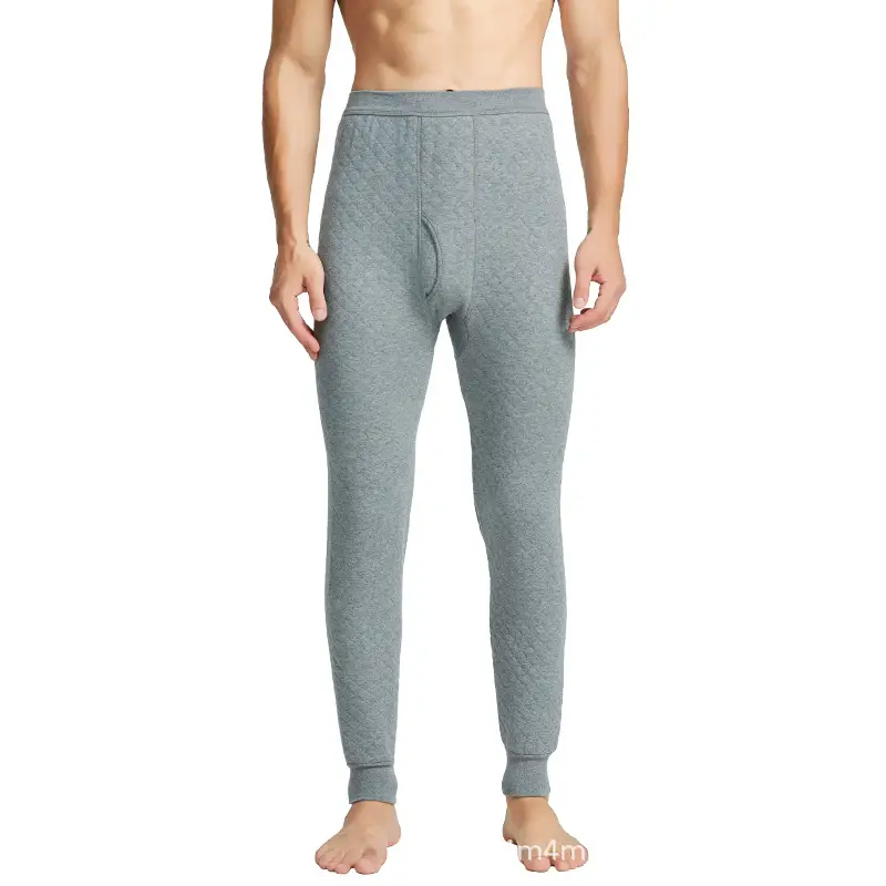100% Cotton Men's Thermal Pants Thickeneded Winter Pure Cotton Long Johns Manufacturer Wholesale Large Size 280g Quilted Bottoming Pants