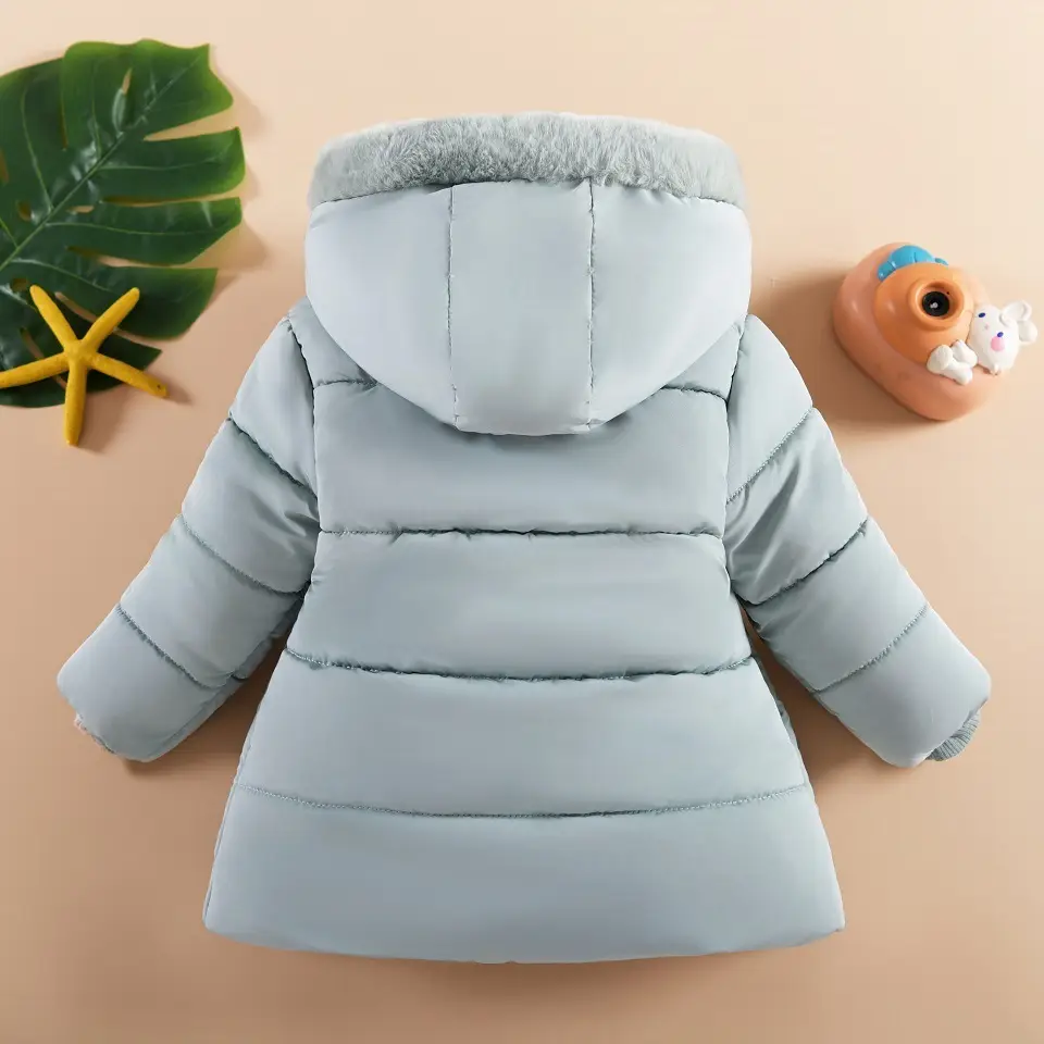 Children's Winter Coat for Girls, Fleece-Lined and Thickened Cotton Jacket for Girls Aged 1 to 5 Years, Stylish Winter Outerwear Cotton Coat — feature 2