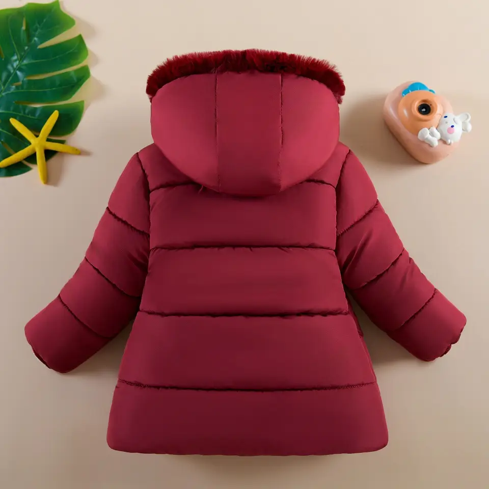 Children's Winter Coat for Girls, Fleece-Lined and Thickened Cotton Jacket for Girls Aged 1 to 5 Years, Stylish Winter Outerwear Cotton Coat — feature 6