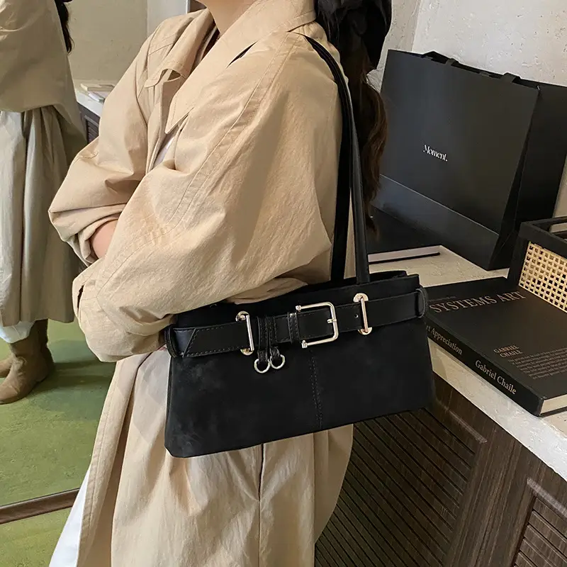 Retro Frosted Suede Shoulder Bag Women 2026 - Image 7