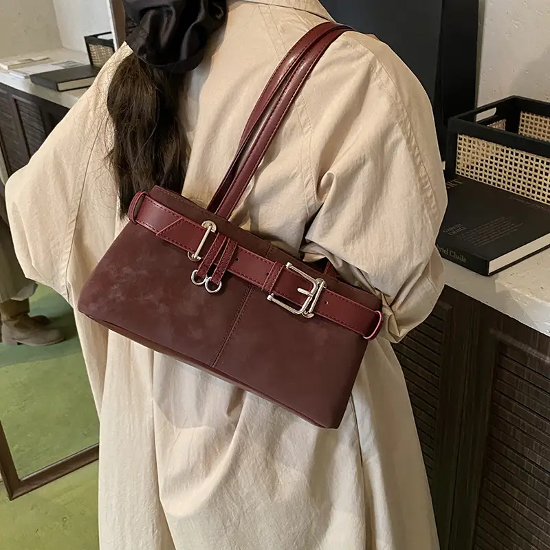 Retro Frosted Suede Shoulder Bag Women 2026 - Image 8