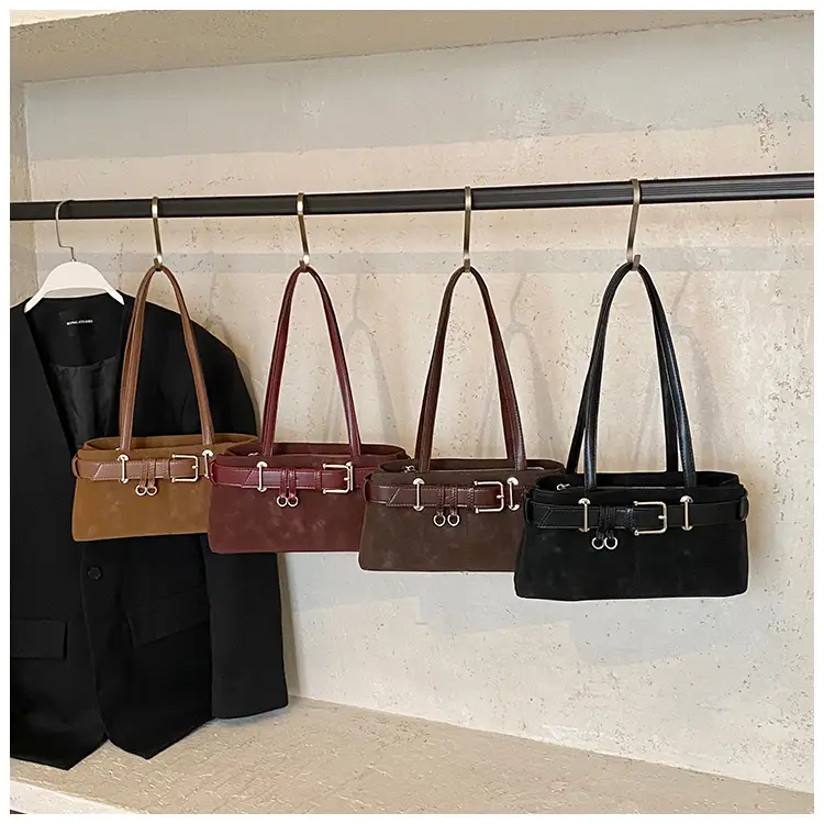 Retro Frosted Suede Shoulder Bag Women 2026 — feature 12
