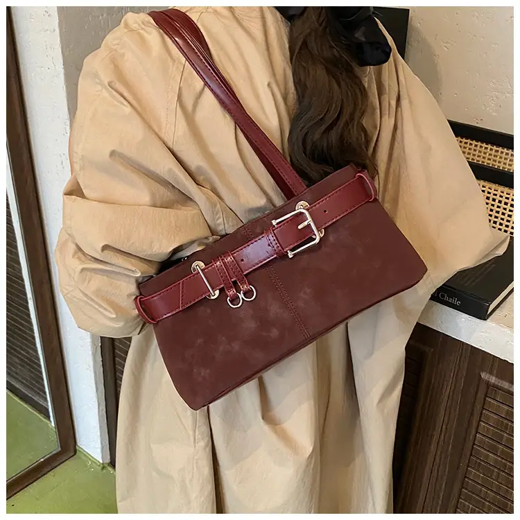 Retro Frosted Suede Shoulder Bag Women 2026 — feature 15