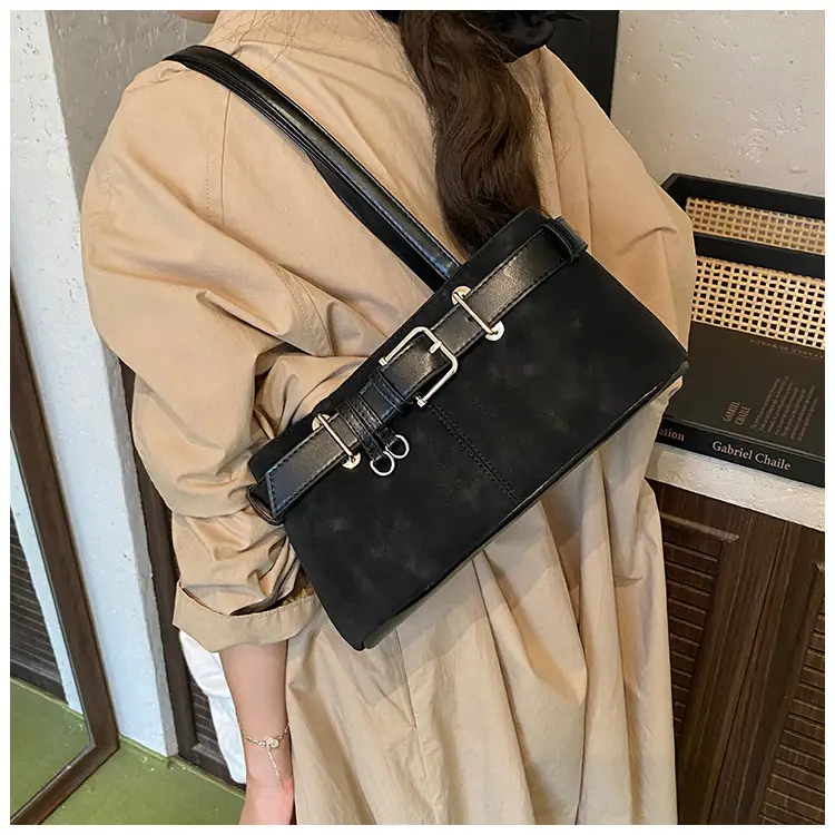 Retro Frosted Suede Shoulder Bag Women 2026 — feature 18