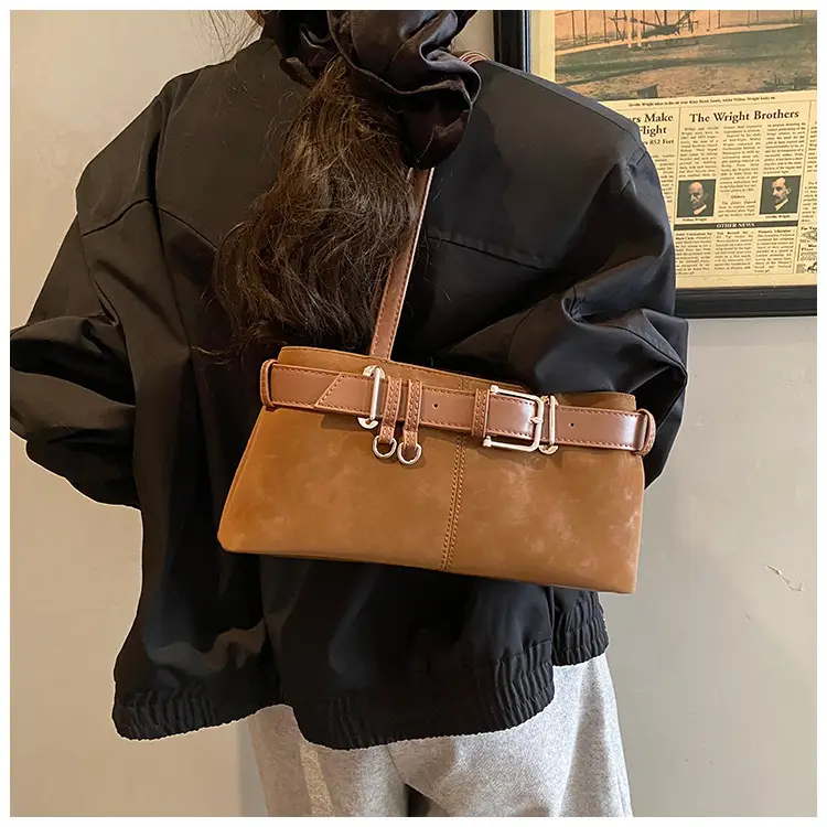 Retro Frosted Suede Shoulder Bag Women 2026 — feature 23