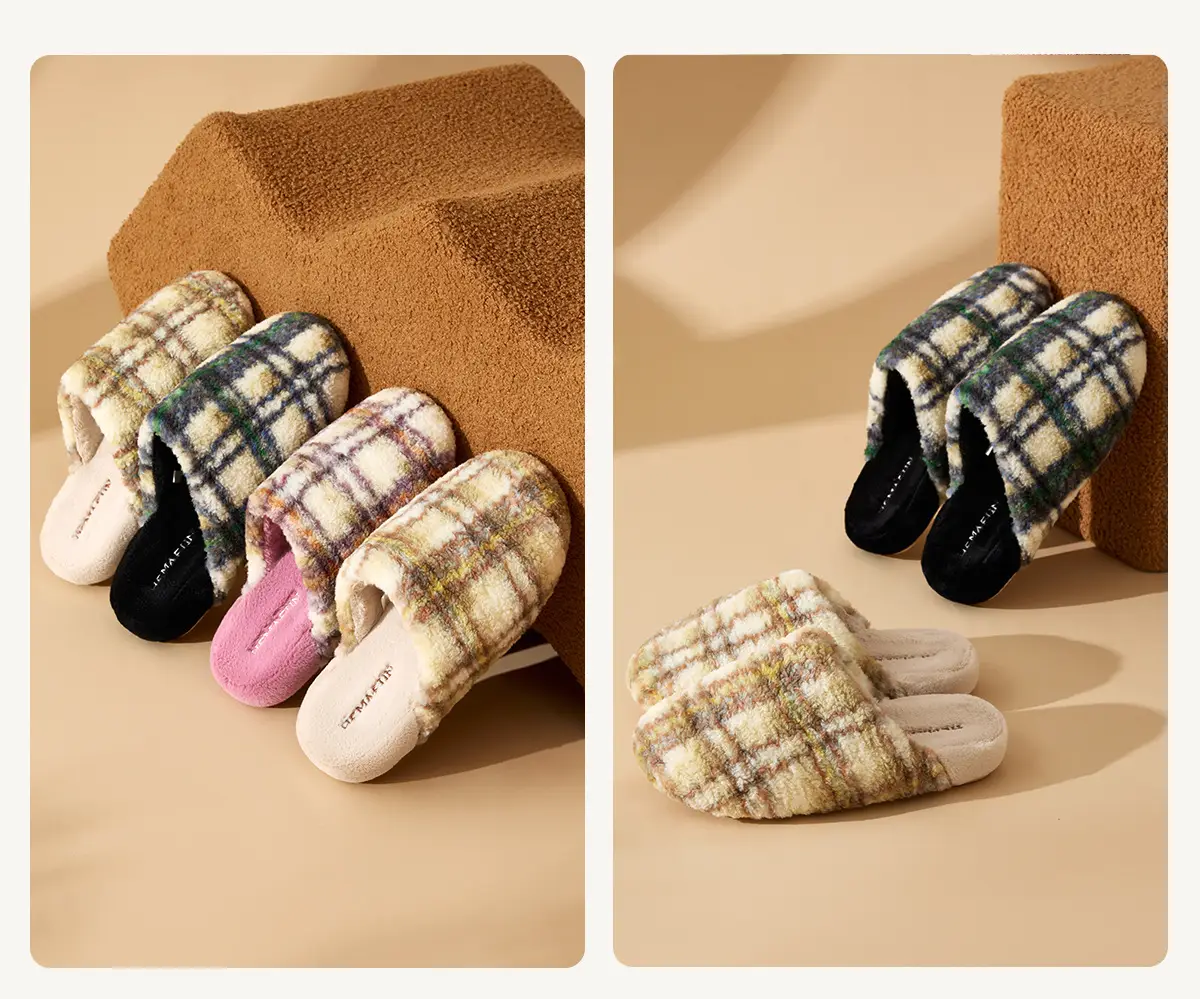 Cotton Plush Slippers Women Winter Warm Indoor Home — feature 14