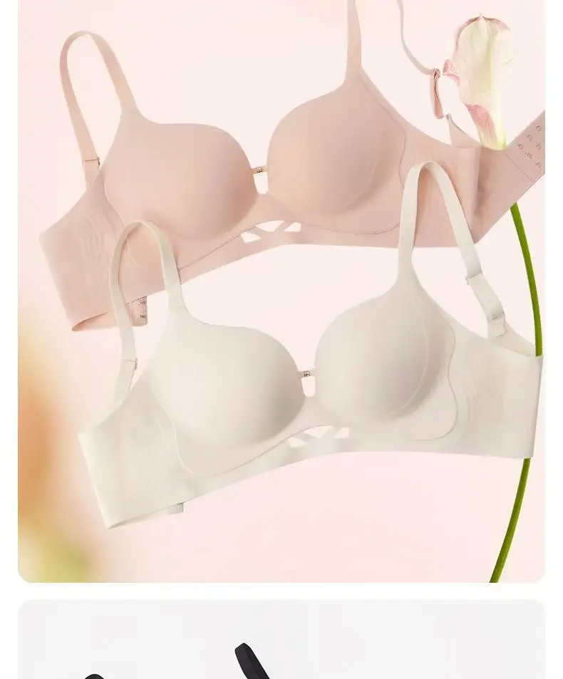 Liquid Foundation Small Bust Thick Cup Push-Up Bra for Women, Naturally Enhances Appearance, Double-Layer Lift, Seamless, Wireless Bra — feature 16
