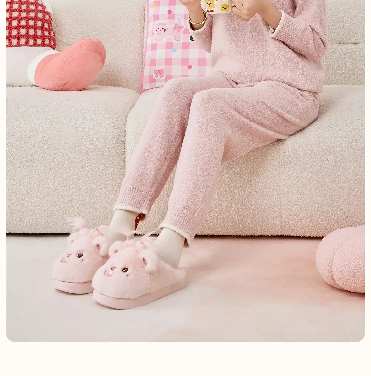 Cute Pink Mouse Slippers for Women Winter 2025 — feature 2
