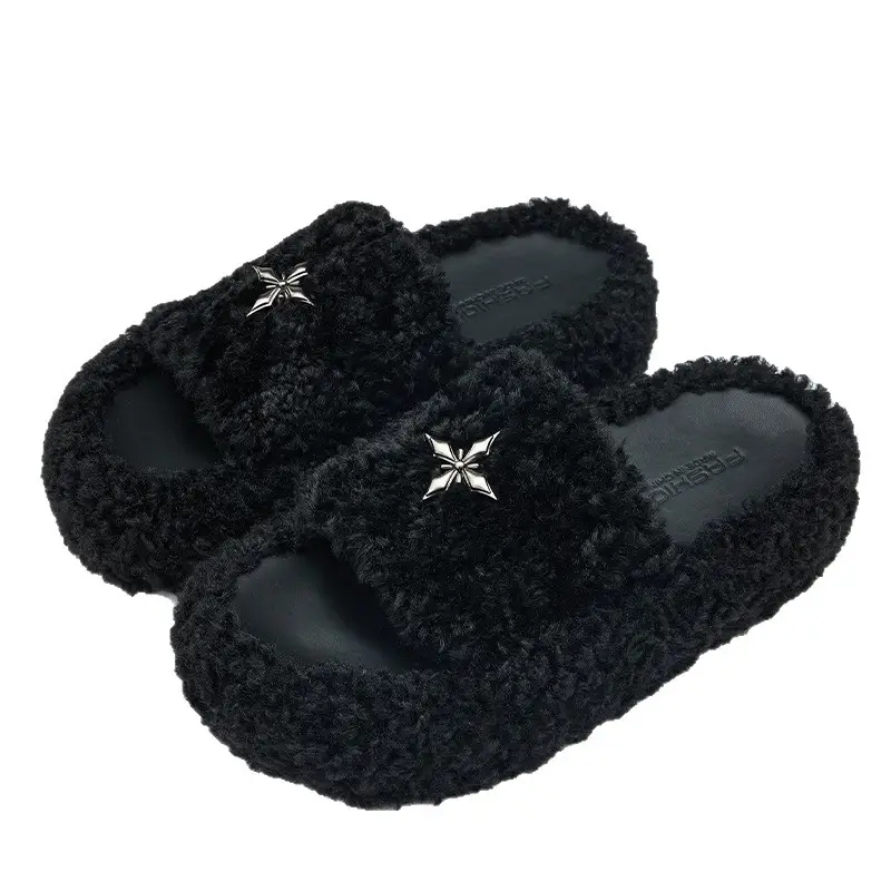 Women's Furry Non-Slip Slippers Winter Warm