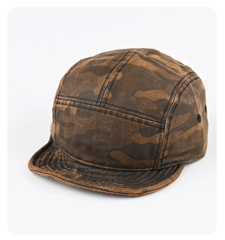 Men Camouflage Peaked Cap with Short Brim — feature 7