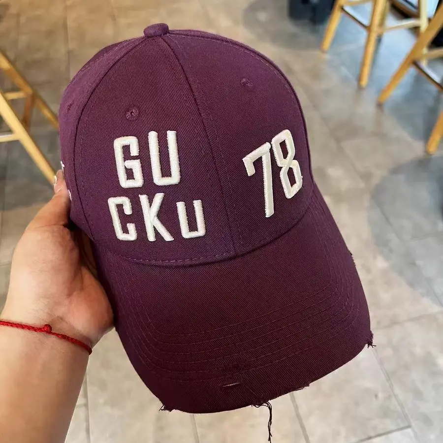Brown Letter Embroidered Baseball Cap for Men Women Large Head Circumference - Image 9