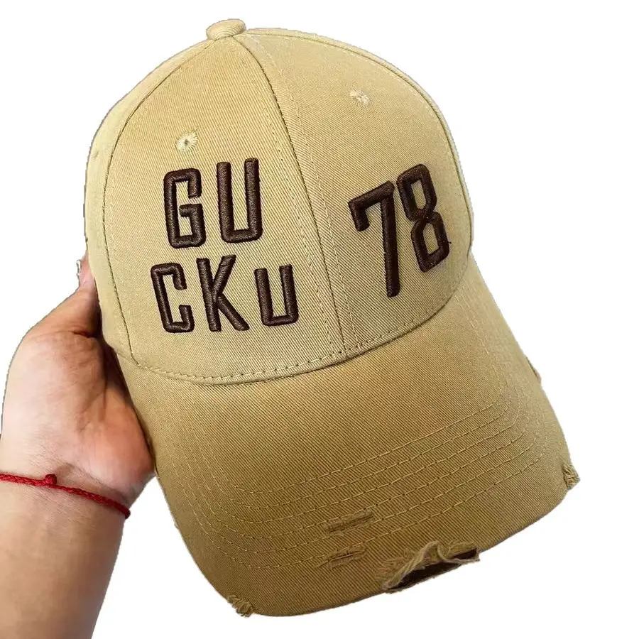 Brown Letter Embroidered Baseball Cap for Men Women Large Head Circumference - Image 12