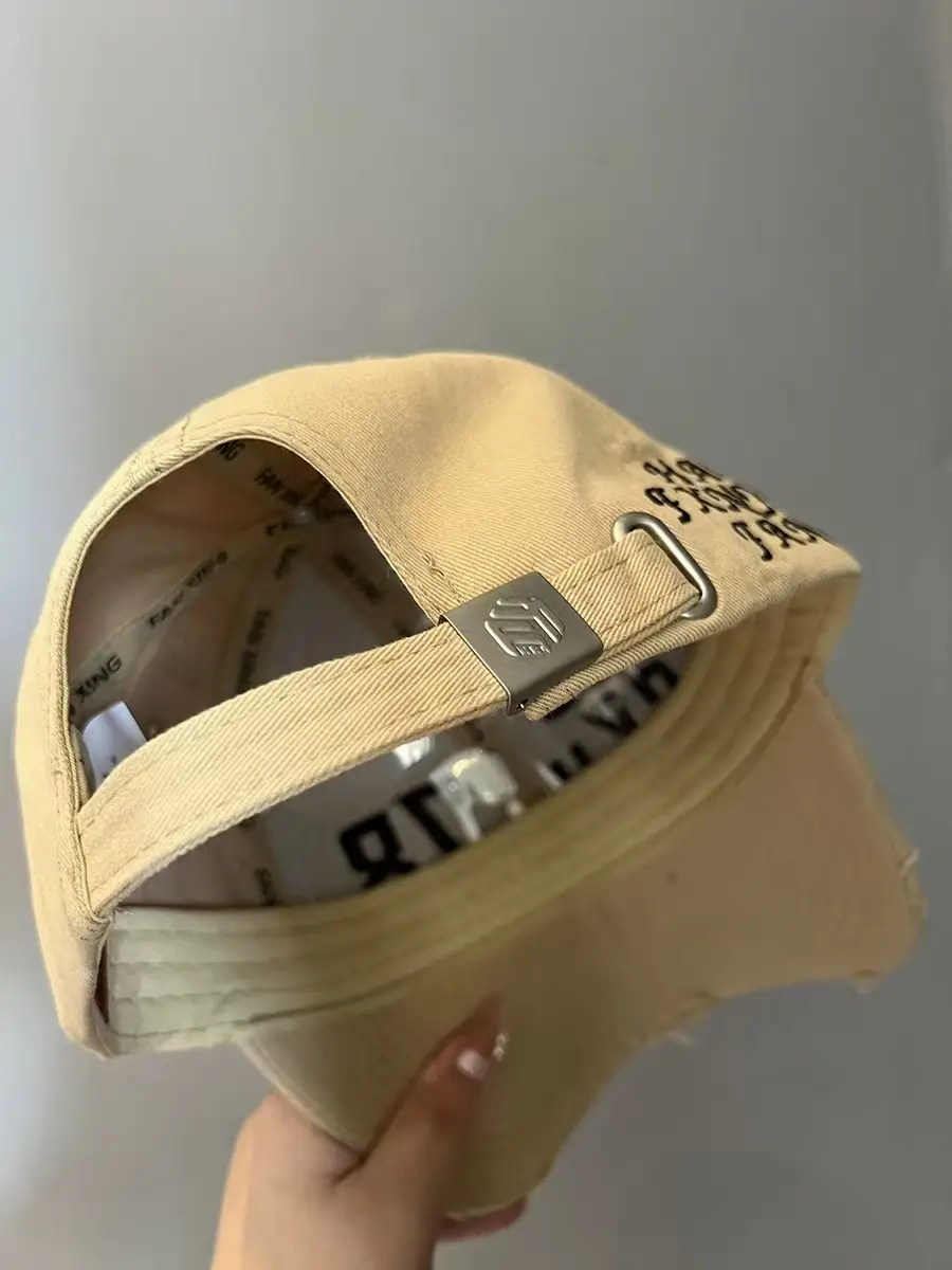 Brown Letter Embroidered Baseball Cap for Men Women Large Head Circumference — feature 13