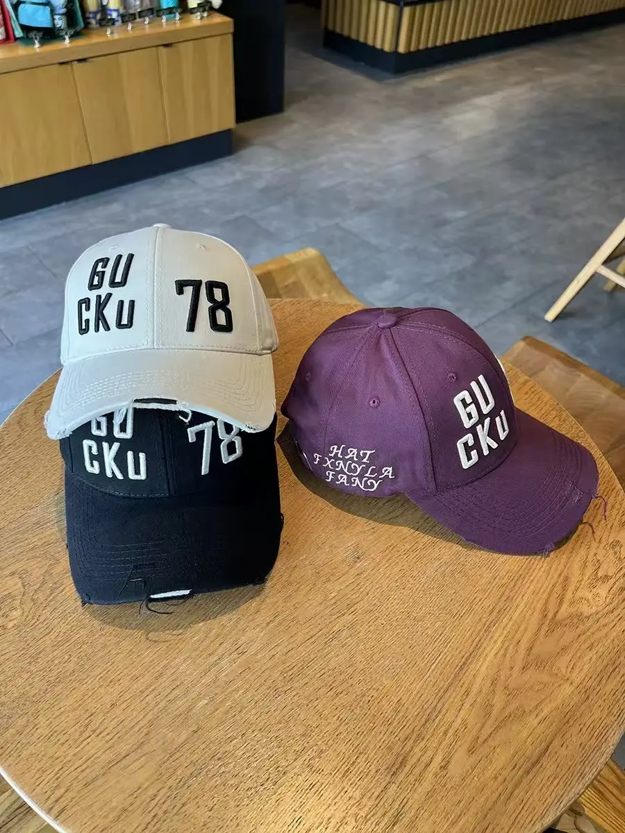 Brown Letter Embroidered Baseball Cap for Men Women Large Head Circumference — feature 3
