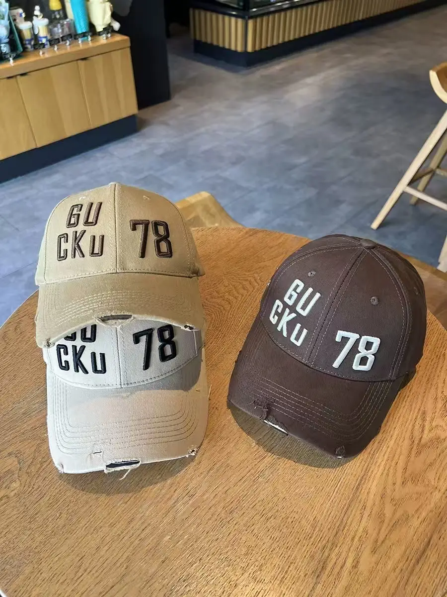 Brown Letter Embroidered Baseball Cap for Men Women Large Head Circumference — feature 4