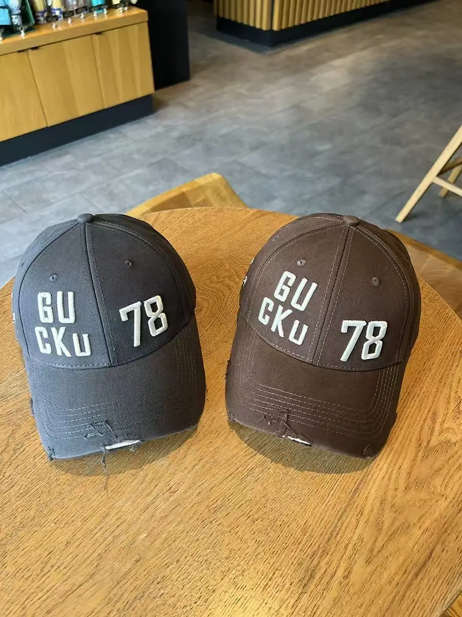Brown Letter Embroidered Baseball Cap for Men Women Large Head Circumference — feature 6