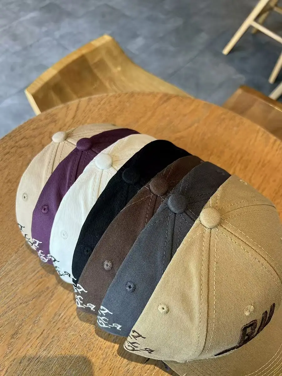Brown Letter Embroidered Baseball Cap for Men Women Large Head Circumference — feature 9