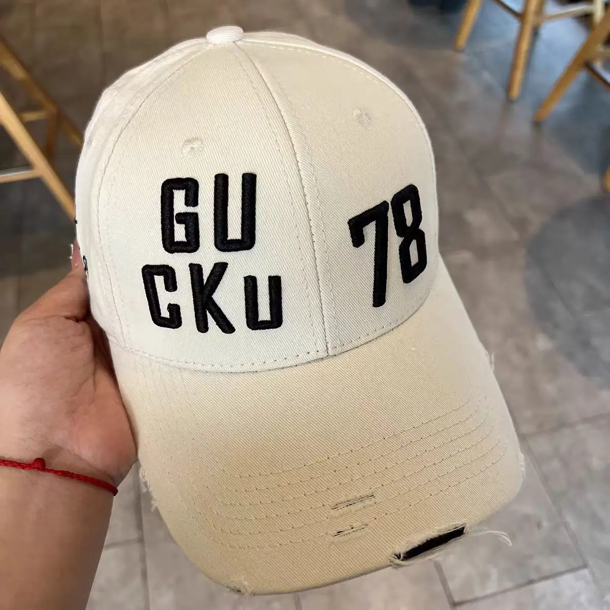 Brown Letter Embroidered Baseball Cap for Men Women Large Head Circumference