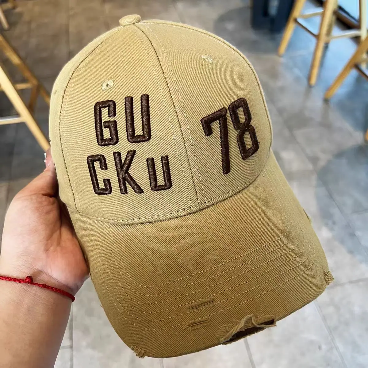 Brown Letter Embroidered Baseball Cap for Men Women Large Head Circumference - Image 3