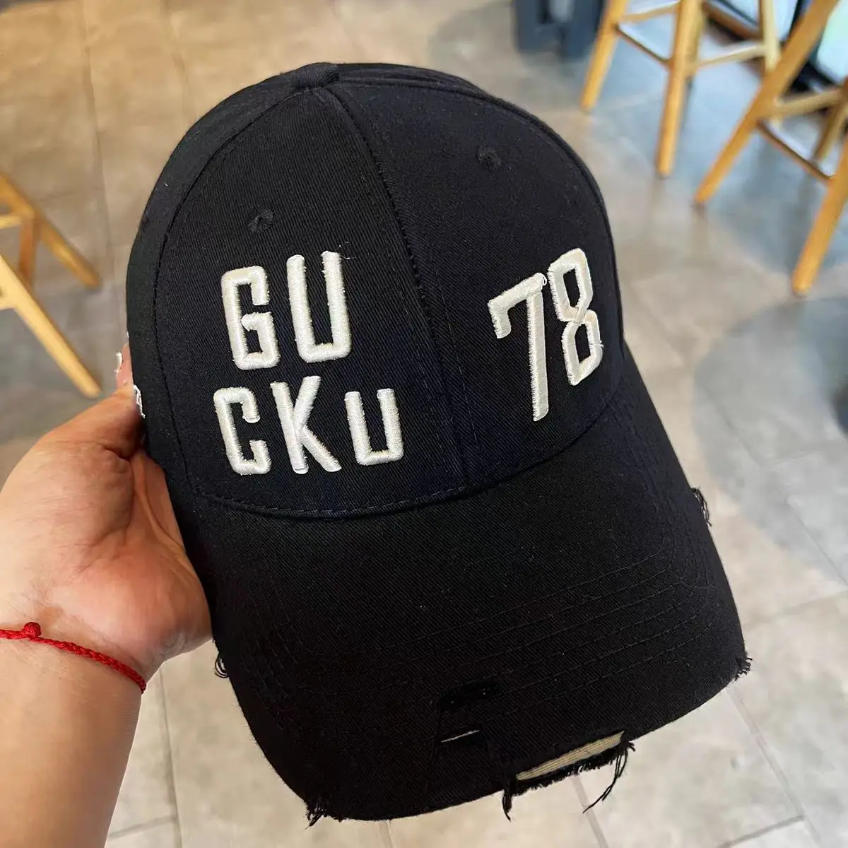 Brown Letter Embroidered Baseball Cap for Men Women Large Head Circumference - Image 4