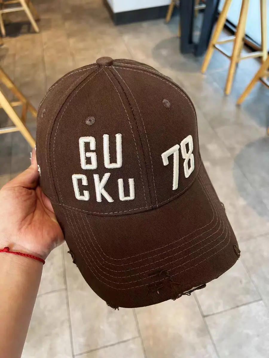 Brown Letter Embroidered Baseball Cap for Men Women Large Head Circumference - Image 7