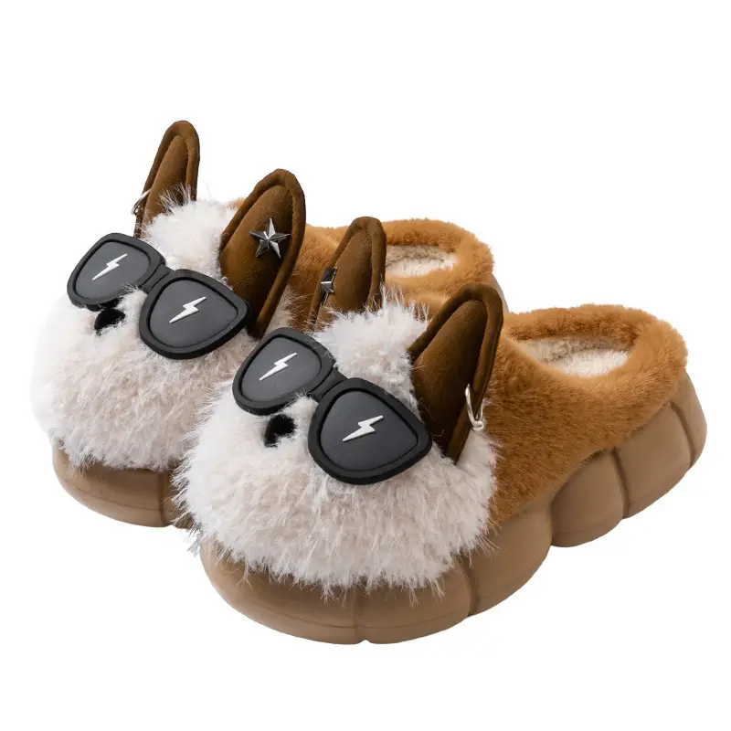 Winter Cat Sunglasses Slippers for Men Women Soft Warm Closed Toe - Image 7