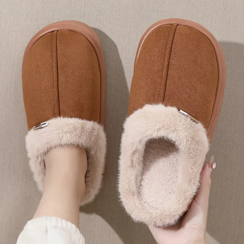 Winter Fluffy Slippers for Men Grey
