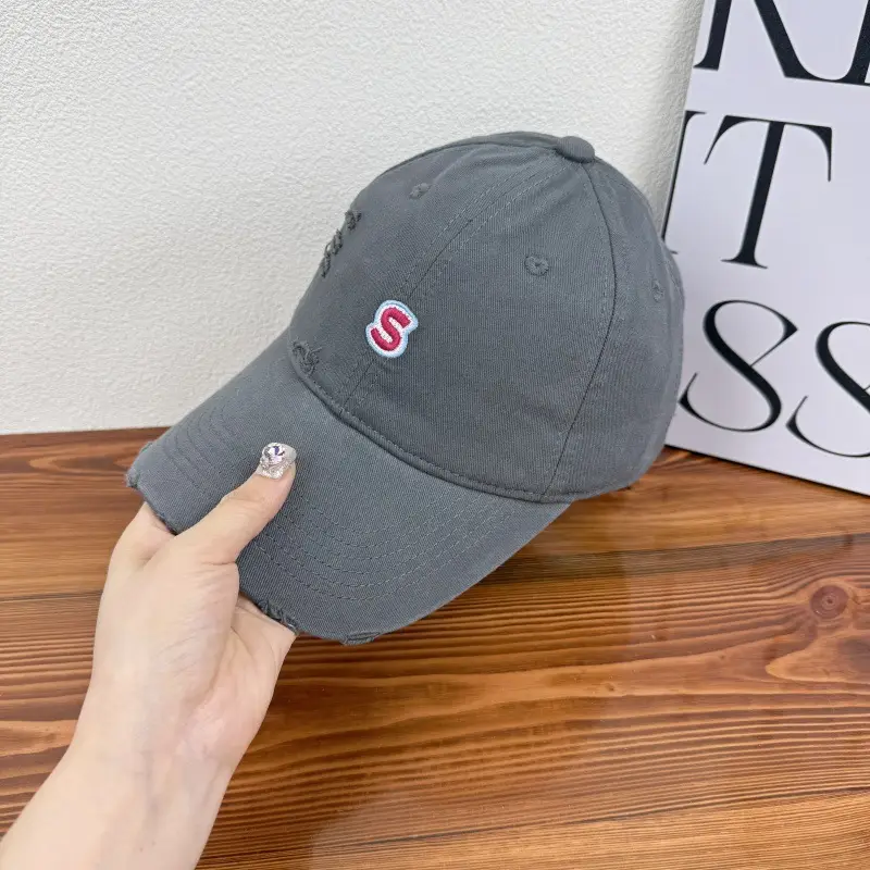 Women Korean Letter Embroidery Cap Light Blue — feature 15
