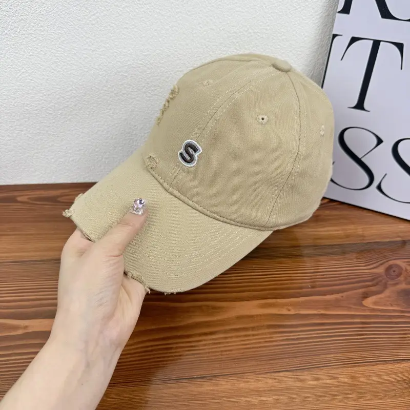 Women Korean Letter Embroidery Cap Light Blue - Image 4
