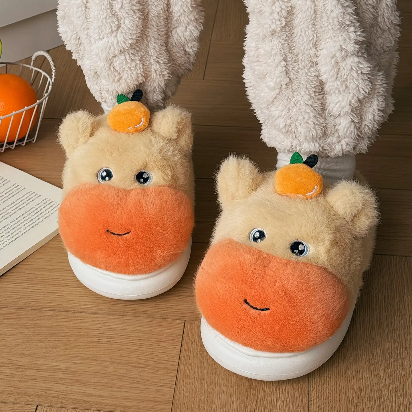 Cute Pink Furry Slippers for Women Winter Warm Indoor - Image 3