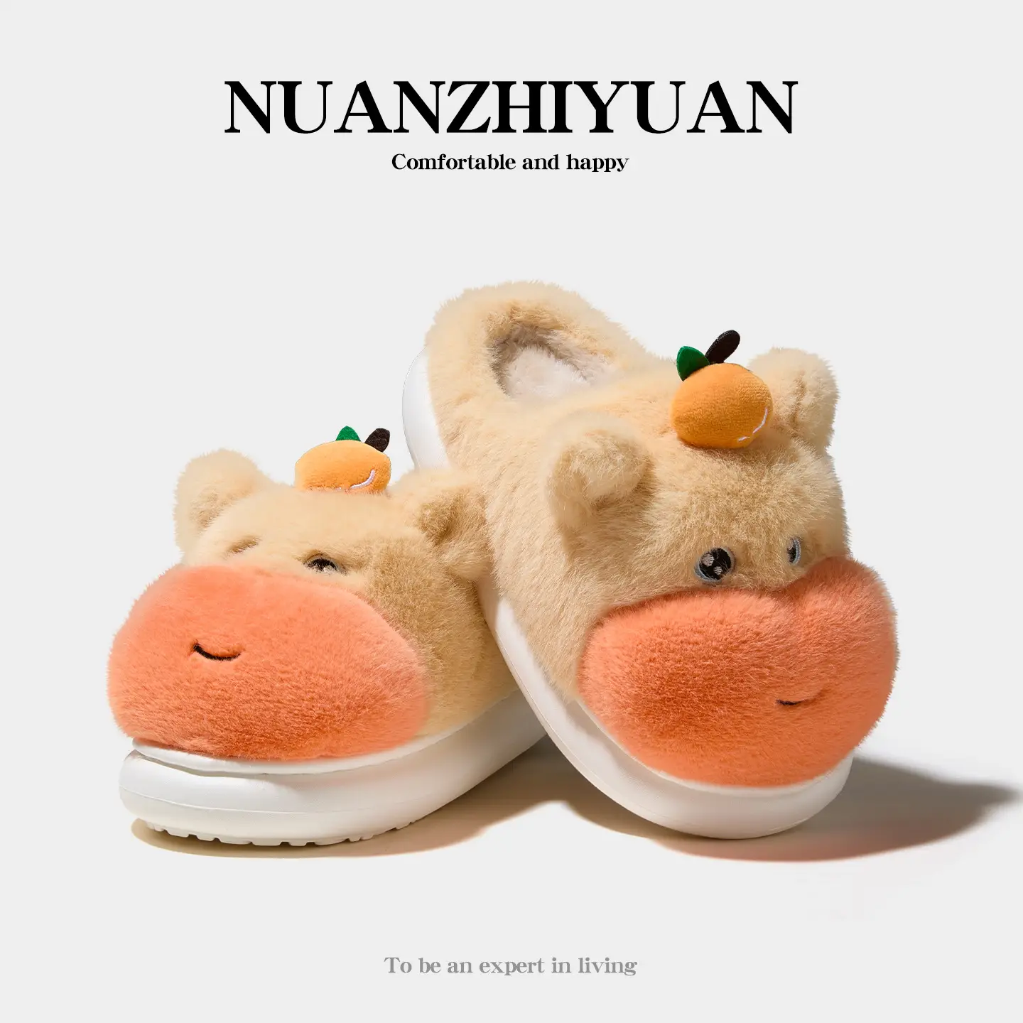 Cute Pink Furry Slippers for Women Winter Warm Indoor - Image 2