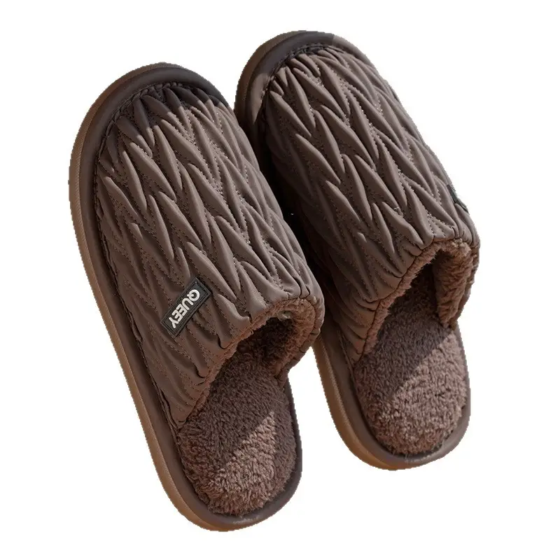 Cotton Slippers for Men in Winter Fleece-Lined to Heattech Thick-Soled Household Anti-Slip Antibacterial Deodorant Silent Cotton Slippers for Women 2025 New Style - Image 10
