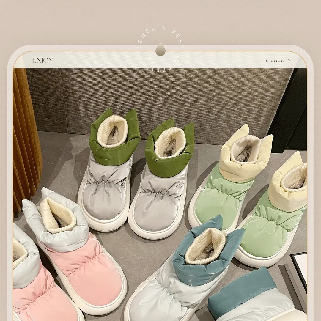 In-Stock Waterproof Snow Boots for Women, Autumn and Winter, Fleece-Lined, Thickened, New Style, Thick-Soled, Non-Slip, Northeast Large Cotton Shoes for Women — feature 18