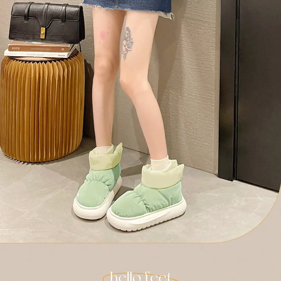 In-Stock Waterproof Snow Boots for Women, Autumn and Winter, Fleece-Lined, Thickened, New Style, Thick-Soled, Non-Slip, Northeast Large Cotton Shoes for Women — feature 3