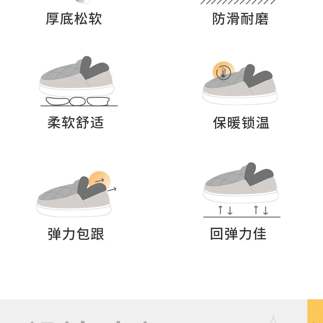 Waterproof Cotton Slippers for Men with Heel Indoor Home Non-Slip Fleece-Lined Thickeneded Warm Bear Cotton Shoes for Men in Winter — feature 10