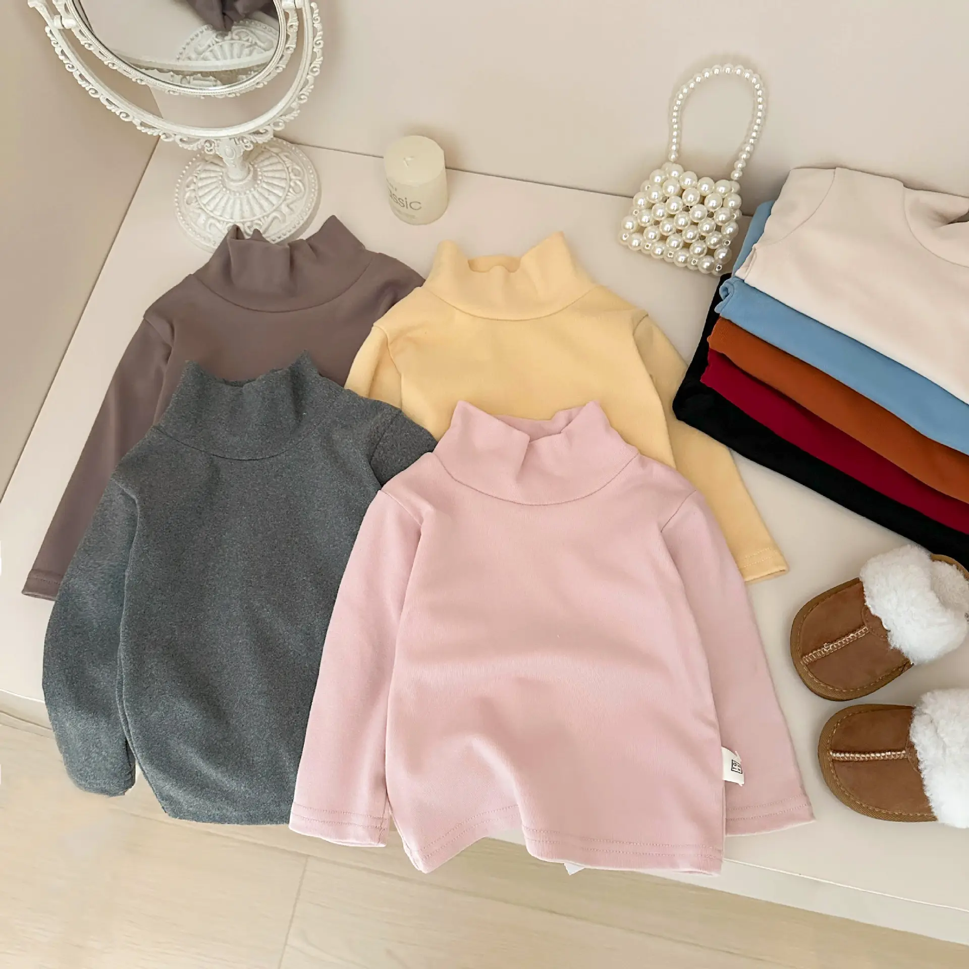 Baby Girl Blue Turtleneck Top Shirt Kids