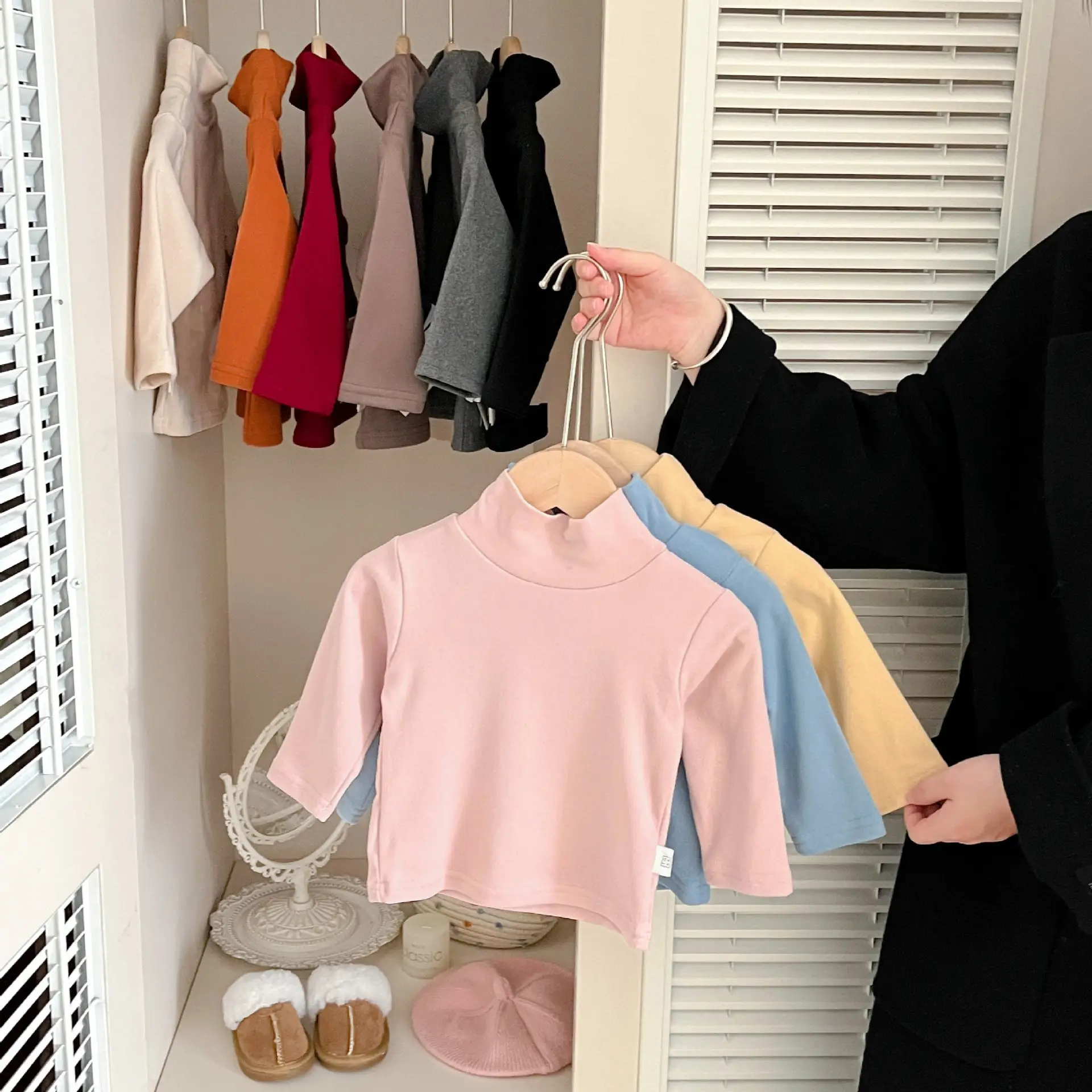 Baby Girl Blue Turtleneck Top Shirt Kids