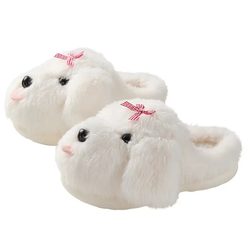 Nanbowan Cute Girly Heart Cartoon Puppy Furry Cotton Slippers Women's Autumn and Winter Outerwear Home Half Slippers Wholesale - Image 7