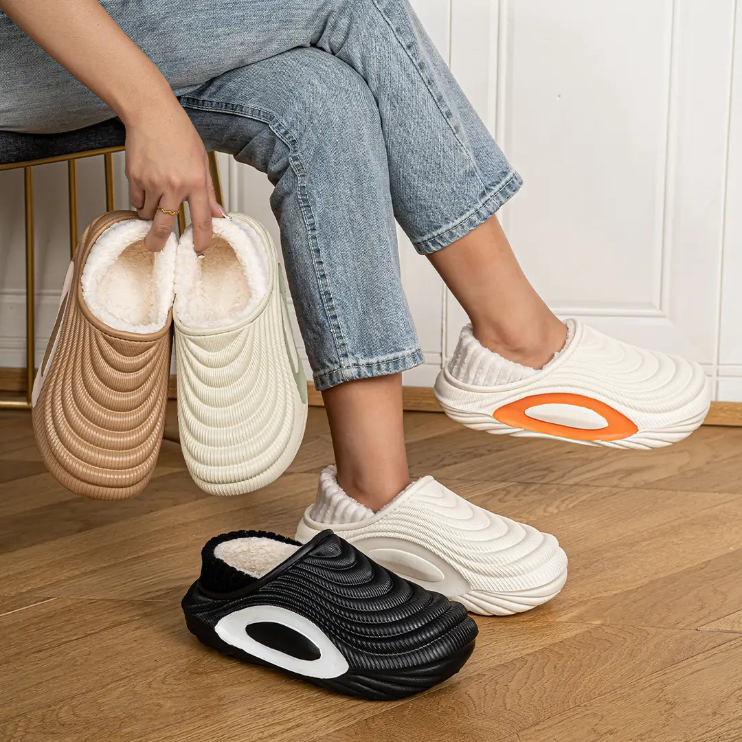 New Waterproof Cotton Slippers for Men, Home Slippers for Women, Soft-Soled Non-Slip Slippers, Thickeneded and Warm for Autumn and Winter