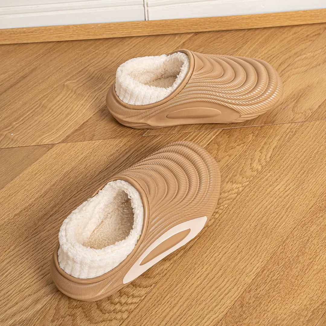 New Waterproof Cotton Slippers for Men, Home Slippers for Women, Soft-Soled Non-Slip Slippers, Thickeneded and Warm for Autumn and Winter